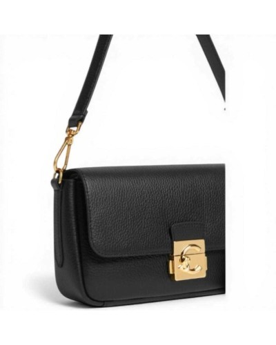 Coccinelle C-Me Lock Medium Handbag Women Noir Grained