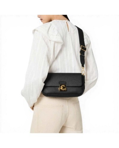 Coccinelle C-Me Lock Medium Handbag Women Noir Grained