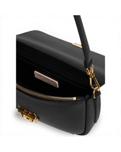 Coccinelle C-Me Lock Medium Handbag Women Noir Grained