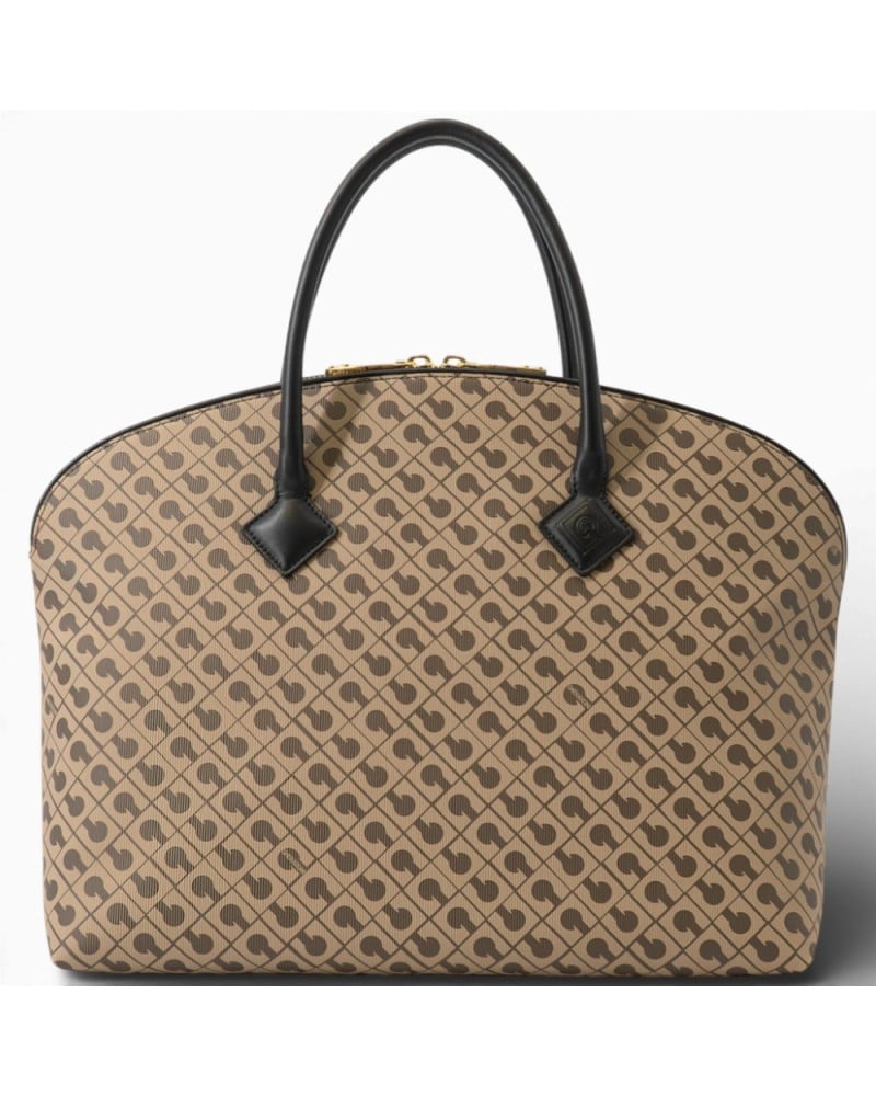 Gherardini Millerighe Große Bowling-Tasche Damen Moka aus