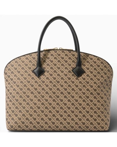 Gherardini Millerighe Große Bowling-Tasche Damen Moka aus