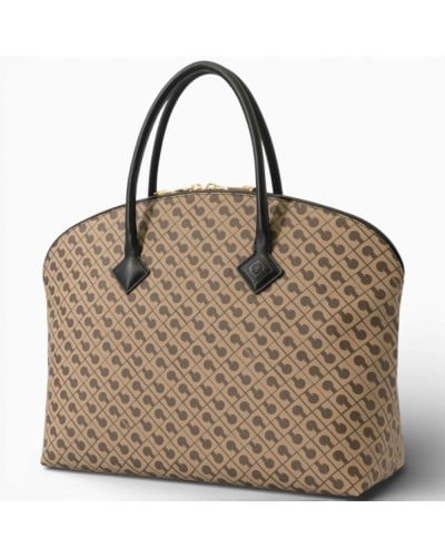 Gherardini Millerighe Große Bowling-Tasche Damen Moka aus