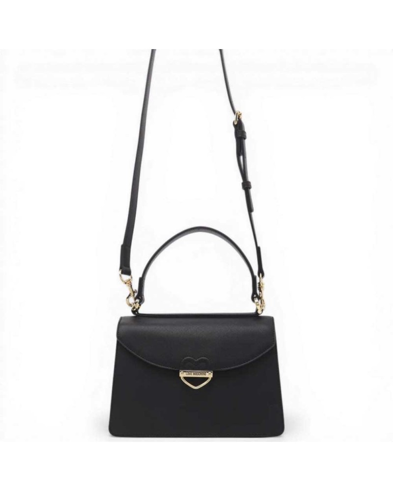 Love Moschino Bolso de mano Logo Zip Mujer Negro en Piel