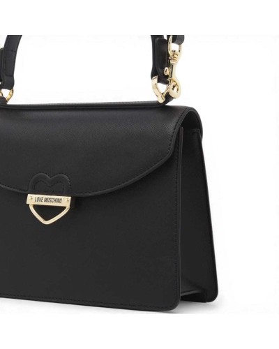 Love Moschino Bolso de mano Logo Zip Mujer Negro en Piel