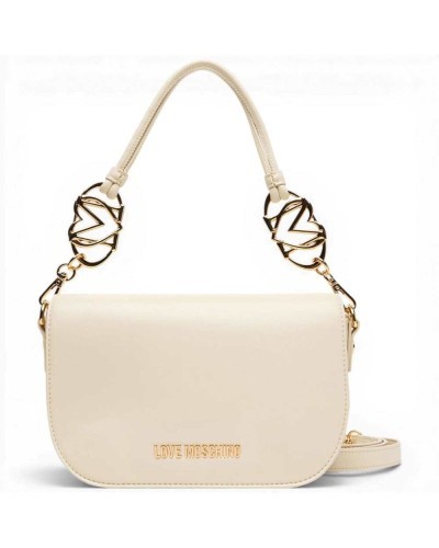 Love Moschino Logo Pearl Schultertasche Damen Elfenbein aus