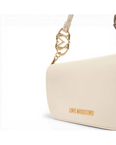 Love Moschino Logo Pearl Schultertasche Damen Elfenbein aus