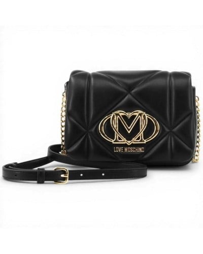 Love Moschino Embossed Heart Umhängetasche Damen Schwarz