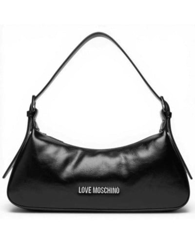 Love Moschino Borsa hobo Logo Silver Donna Nero in