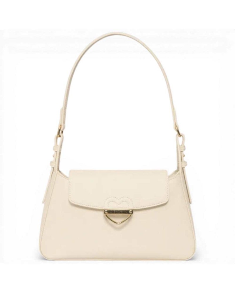 Love Moschino Borsa shopping Logo Zip Donna Avorio in