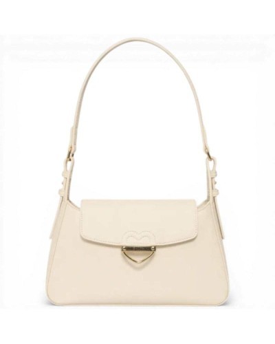 Love Moschino Borsa shopping Logo Zip Donna Avorio in