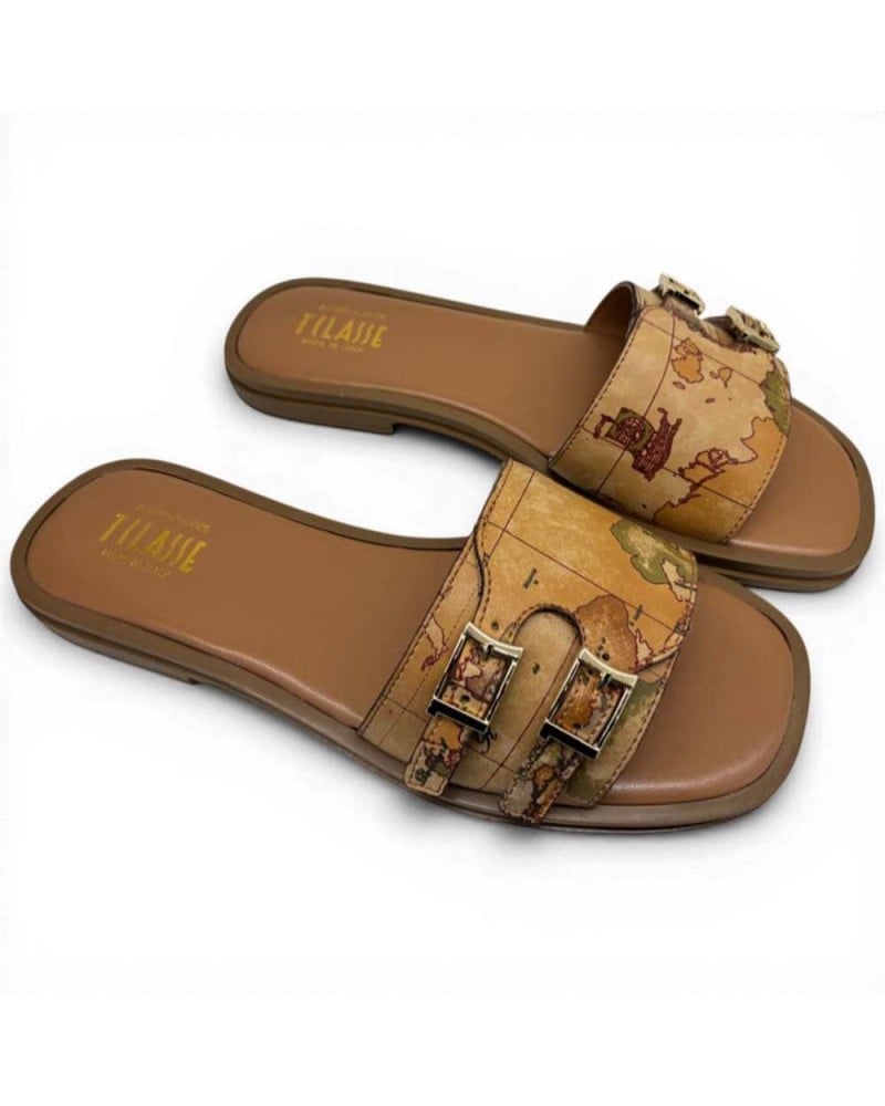 Alviero Martini 1 Classe Geo Classic Slippers Damen Natur
