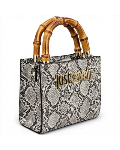 Just cavalli Bamboo Handtasche Damen Weiß/Schwarz aus