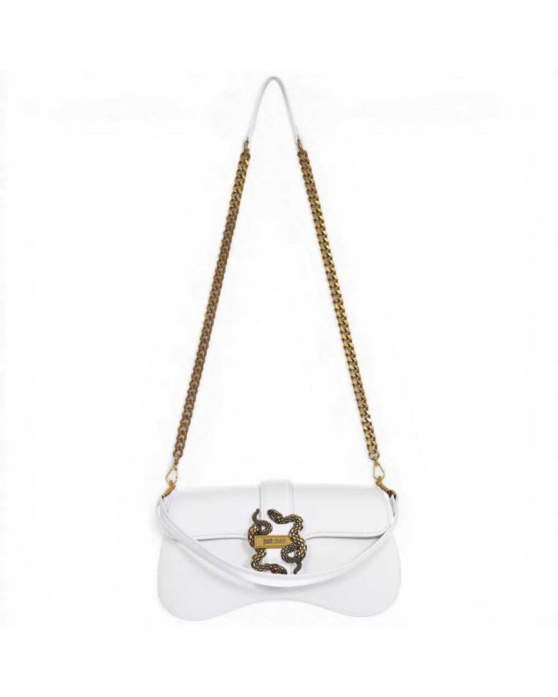 Just Cavalli Borsa a spalla Iconic Snakes Donna White in