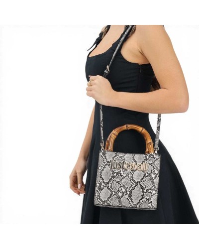 Just cavalli Bamboo Handtasche Damen Weiß/Schwarz aus