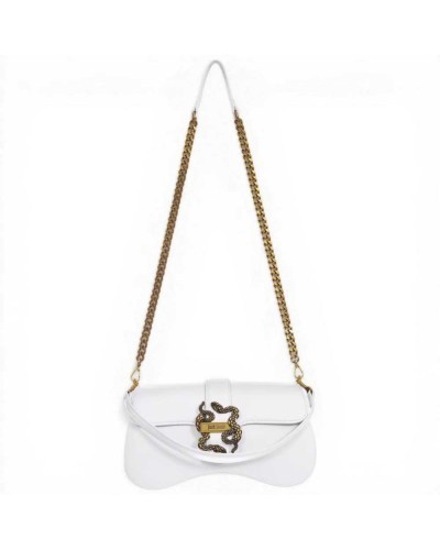 Just Cavalli Borsa a spalla Iconic Snakes Donna White in