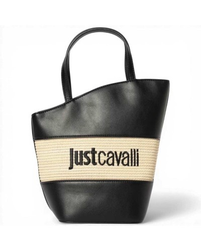 Just cavalli JC Block Straw Umhängetasche Damen Schwarz aus