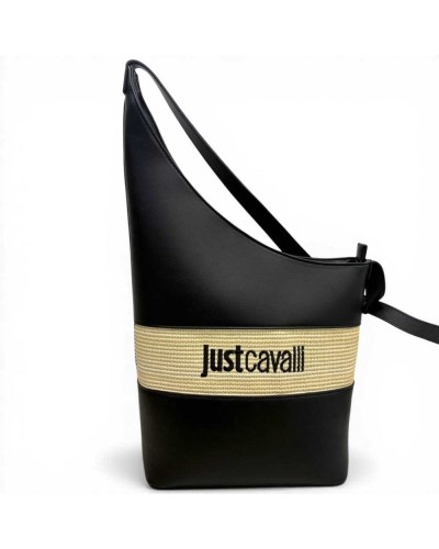Just cavalli JC Block Straw Schultertasche Damen Schwarz