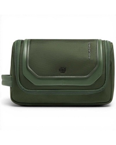 Piquadro S143 Kulturbeutel Unisex Grün aus Leder und