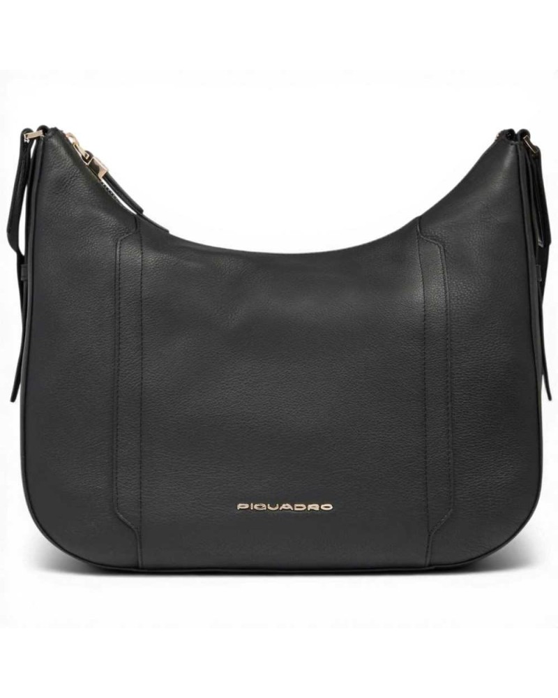 Piquadro W92 Umhängetasche Damen Schwarz aus Leder mit iPad