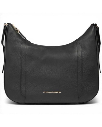 Piquadro W92 Umhängetasche Damen Schwarz aus Leder mit iPad