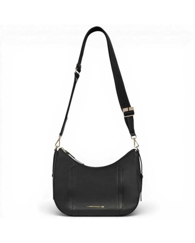 Piquadro W92 Umhängetasche Damen Schwarz aus Leder mit iPad