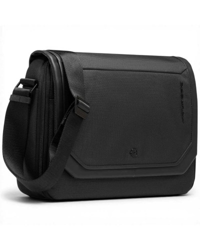Piquadro S143 Messenger-Tasche Unisex Schwarz aus Leder und