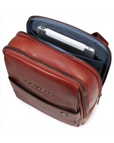 Piquadro Bandolera S141 Hombre Cuoio en Piel con Porta iPad
