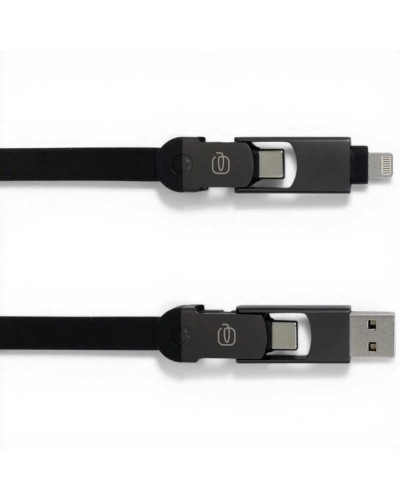 Piquadro Black Square 60W Multistecker-Kabel Schwarz mit