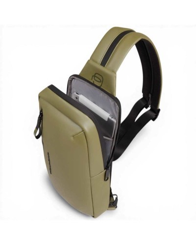 Piquadro C2OW Mono Sling Bag Unisex Green Water-Resistant