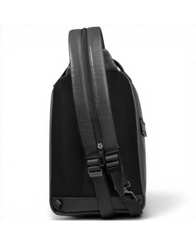 Piquadro S141 Monospalla-Rucksack Herren Schwarz aus Leder