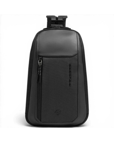 Piquadro S143 Monospalla-Rucksack Unisex Schwarz aus Leder
