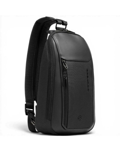 Piquadro S143 Monospalla-Rucksack Unisex Schwarz aus Leder