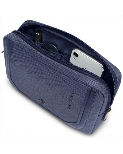 Piquadro Bolso de mano S143 Mujer Azul en Piel y Tejido con