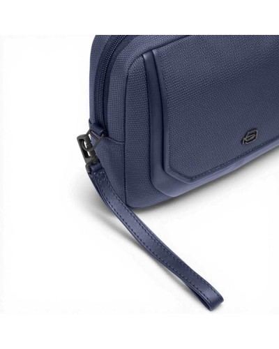 Piquadro Bolso de mano S143 Mujer Azul en Piel y Tejido con