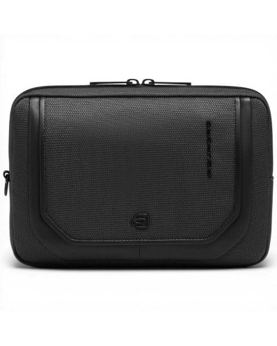 Piquadro S143 Clutch Damen Schwarz aus Leder und Gewebe mit