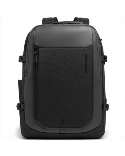 Piquadro Bagmotic Pro Backpack Unisex Black Leather and