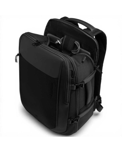 Piquadro Bagmotic Pro Rucksack Unisex Schwarz aus Leder und