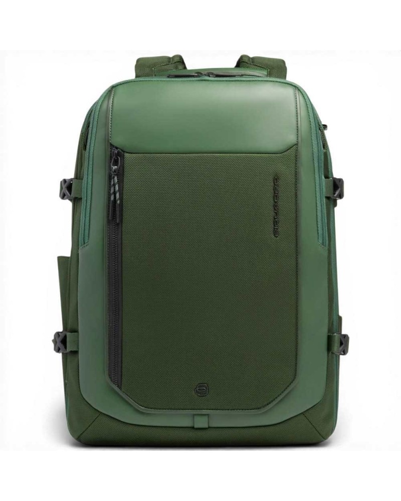 Piquadro Bagmotic Pro Rucksack Unisex Grün aus Leder und