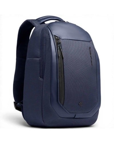 Piquadro Mochila Bagmotic Unisex Azul en Piel y Tejido con