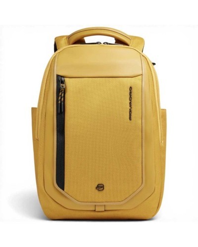 Piquadro Bagmotic Rucksack Unisex Gelb aus Leder und Gewebe