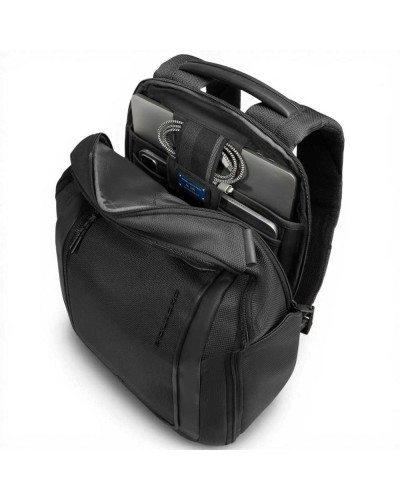 Piquadro Bagmotic Rucksack Unisex Schwarz aus Leder und