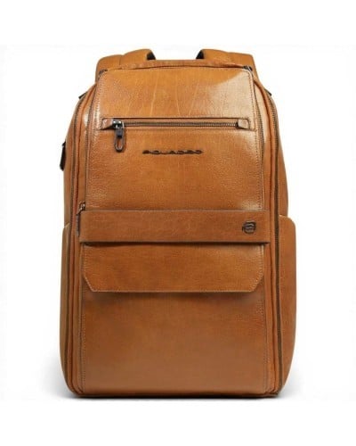 Piquadro S141 Rucksack Herren Beige aus Leder mit