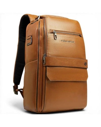 Piquadro S141 Rucksack Herren Beige aus Leder mit