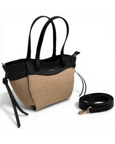 LorisStella Bolso de mano Mujer Natural Negro en Paja y