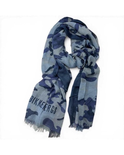 Bikkembergs Schal Unisex Militärblau aus Baumwolle mit