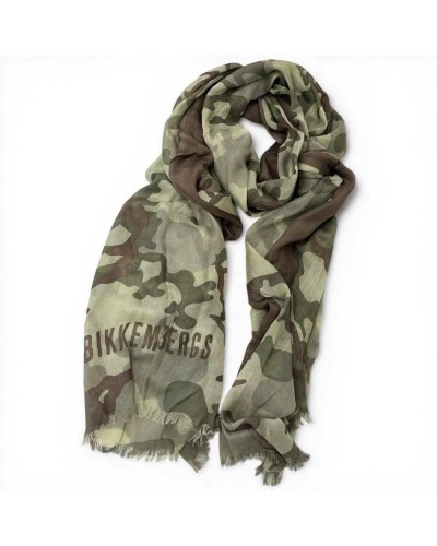 Bikkembergs Schal Unisex Militärgrün aus Baumwolle mit