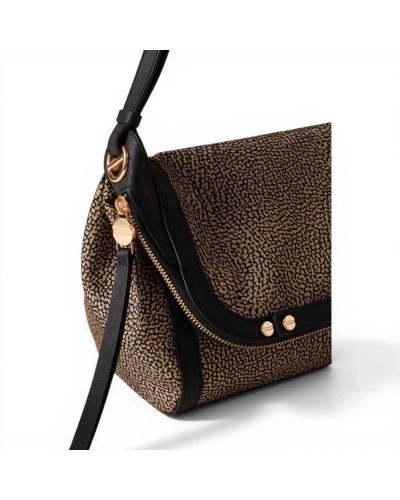 Borbonese Bolso Crossover S Frame Mujer OP Natural y Negro