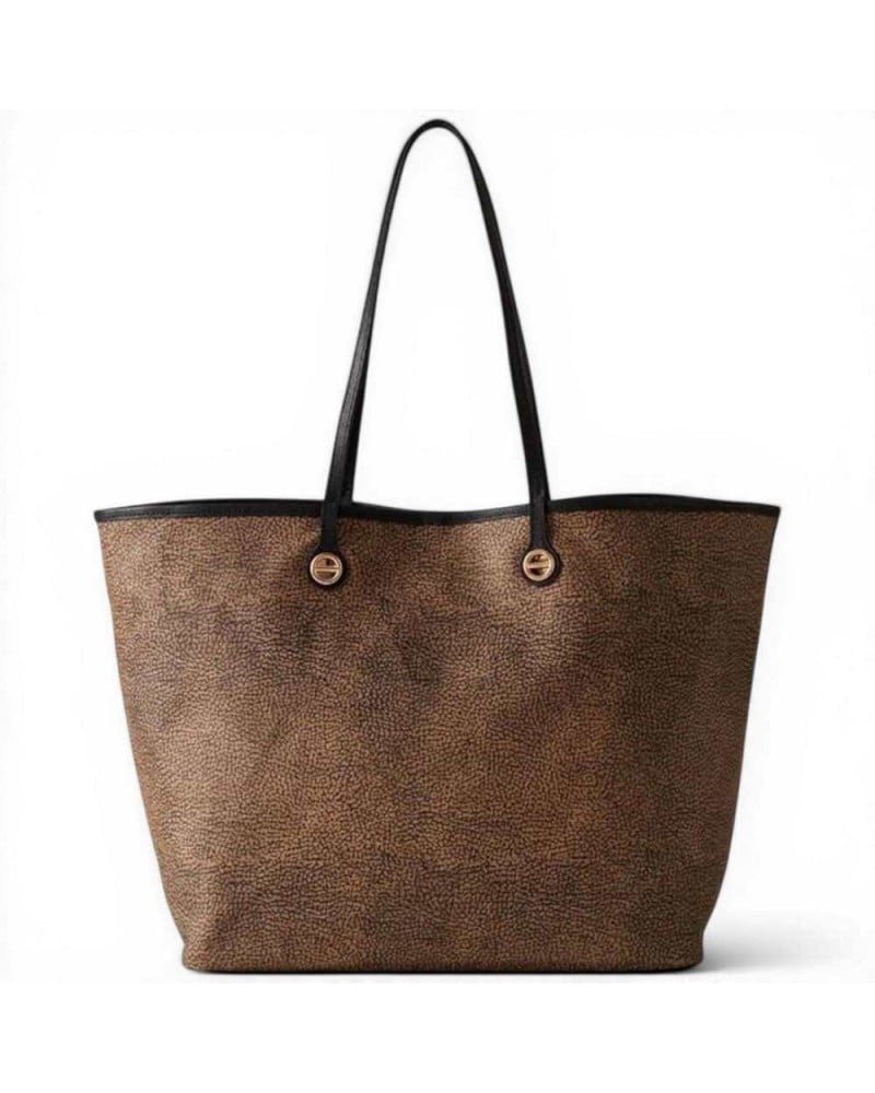 Borbonese Borsa Shopping Flight L Donna Naturale e Nero in