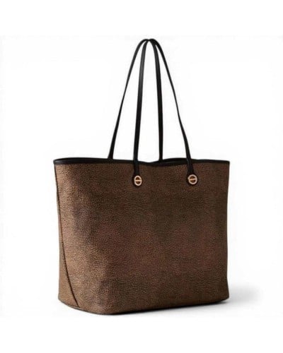 Borbonese Borsa Shopping Flight L Donna Naturale e Nero in