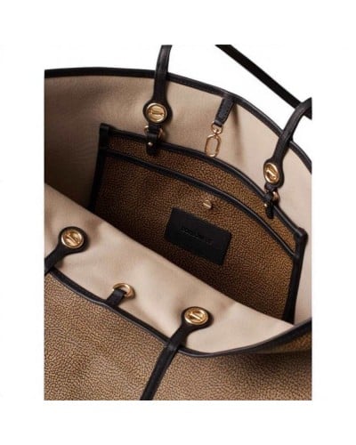 Borbonese Borsa Shopping Flight L Donna Naturale e Nero in